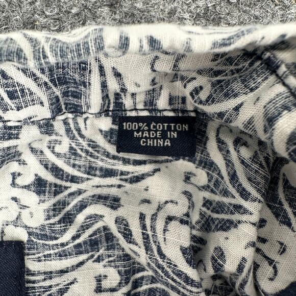 Reyn Spooner Kloth Hawaiian Aloha Floral Blue and White 2XL Button Down Shirt - Picture 7 of 7